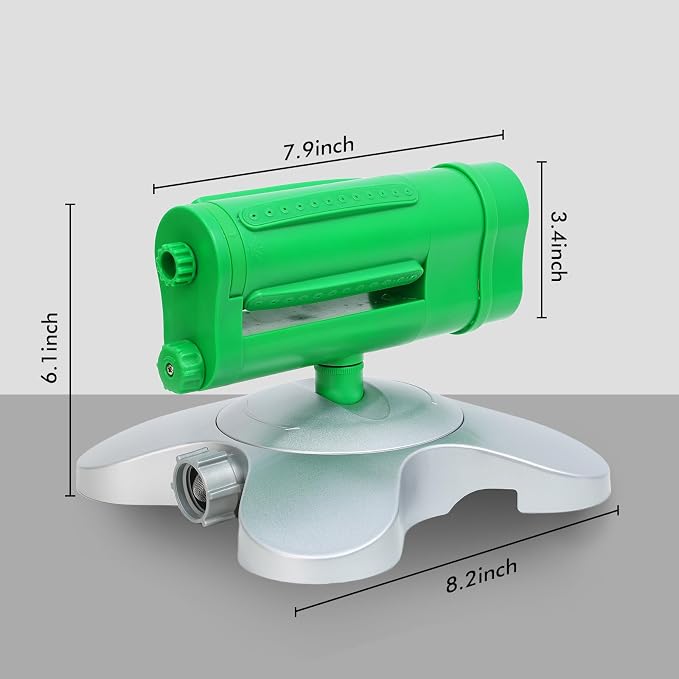RESTMO Turbo Oscillating Sprinkler, Irrigation Sprinklers for Large Yard | 360°Rotating & Ultra-Stable Base,Adjustable Flow & 4-Way Manual Watering Patterns,Sprinkler Ideal for Plants,lawns & gardens
