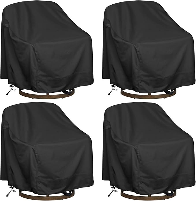 Outdoor Swivel Lounge Chair Cover 4 Pack,Waterproof Heavy Duty Outdoor Chair Covers, (33" W X 35" D X 38.5" H) Patio Furniture Cover for Swivel Patio Lounge Chair