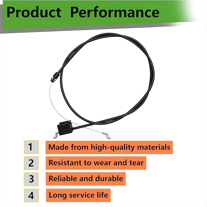 104-8677 Brake Control Cable fits Toro 22" Recycler Lawn Mower Replaces 290-935 1048677 20001 20003 20005 20009 Replaces 104 8677 290-935 Lawn Mower Brake Cable