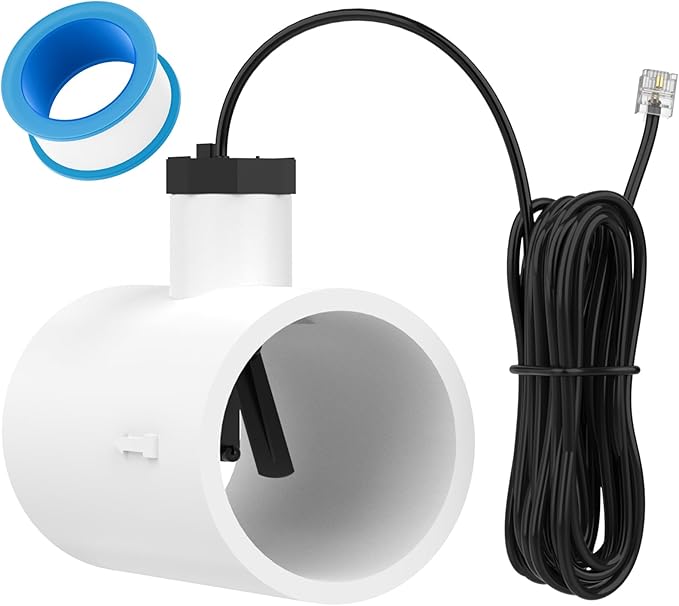 Malicetel Flow Switch GLX-FLO-RP for Hayward Goldline Aquarite Salt System Pool Flow Sensor Suitable Hayward Salt Cell and Chlorine Generator with Tee and 15ft Cable