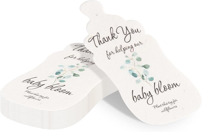 15pcs Green Baby Bottles and 15-Set Planting Guide with Glassine Envelopes