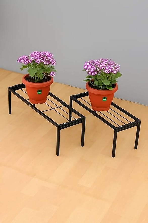 Metal Plant Stand for Garden – Stylish Indoor/Outdoor Plant Container, Modern Design for Home & Garden Decor, Set of 2, Durable & Elegant