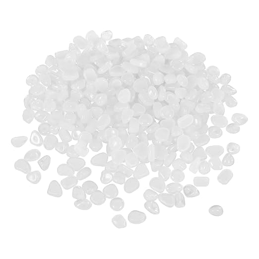 Glow in the Dark Stones, Luminous Pebbles Stones Glowing Rocks Decorative Light Up Pebbles 3000 Pcs & White -Fitting for (Fish Tank/Outdoor Garden Decor/Yard/Walkway)