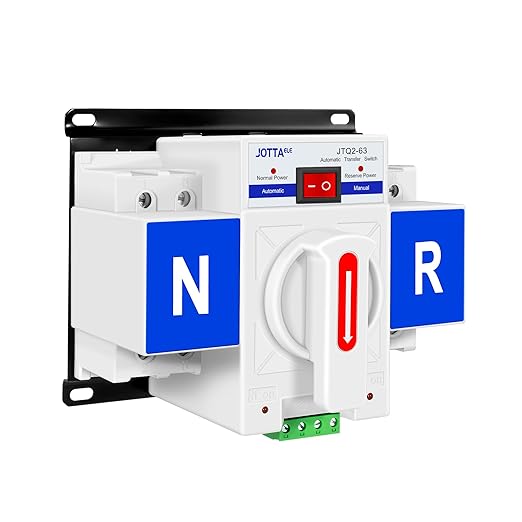 JOTTAELE Automatic Transfer Switch,2P 63A 110V 50/60Hz,Single Phase ATS for Emergency Generator Backup