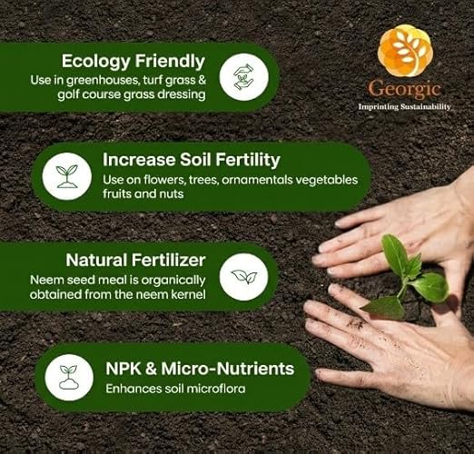 Premium Neem Seed Meal - All Natural Fertilizer for Gardening and Soil Amendment - Protect Your Garden with Organic Neem Cake Fertilizer (Pack of 2)
