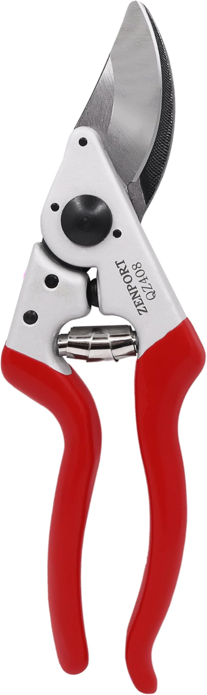 Zenport QZ408 Ergonomic Professional Pruner, 8.25 Inch Garden Pruning Shears, 1 Inch Cut Capacity, Forged Aluminum Handle, Replaceable Carbon Steel Blade