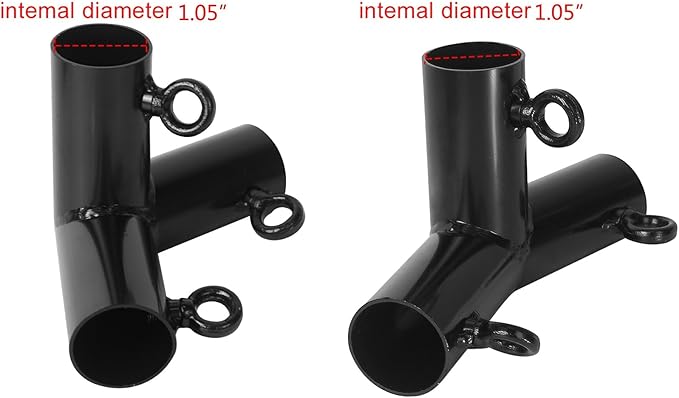 Aoneky 6-Pack 1.05 Inch Corner Canopy Connector Kit, Heavy Duty Carport Frame Fittings for 3/4 Inch EMT Pipe, 156 Degree Peak Angle, Universal for 4 6 8 10 Leg Structures, Black (4-Legs Set)