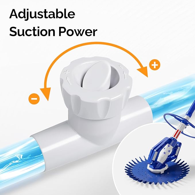 VINGLI Pool Vacuum Cleaner Automatic Sweeper Swimming Pool Creepy Crawler Vacuum with 33FT Hoses (Blue Star)