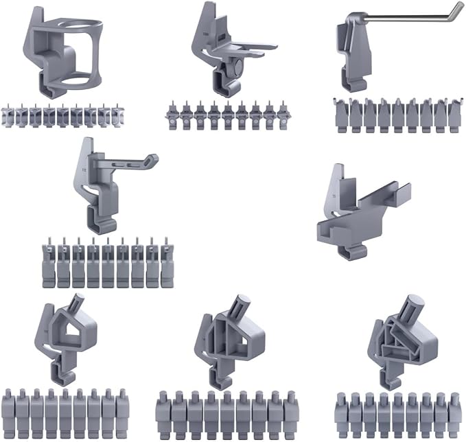 71-piece Bracket Kit | Compatible with Wall Control | Assorted Hooks to hangscrewdrivers sockets Pliers Hammers Calipers Merchandise Scissors Paint Brushes for Tool wall Organization