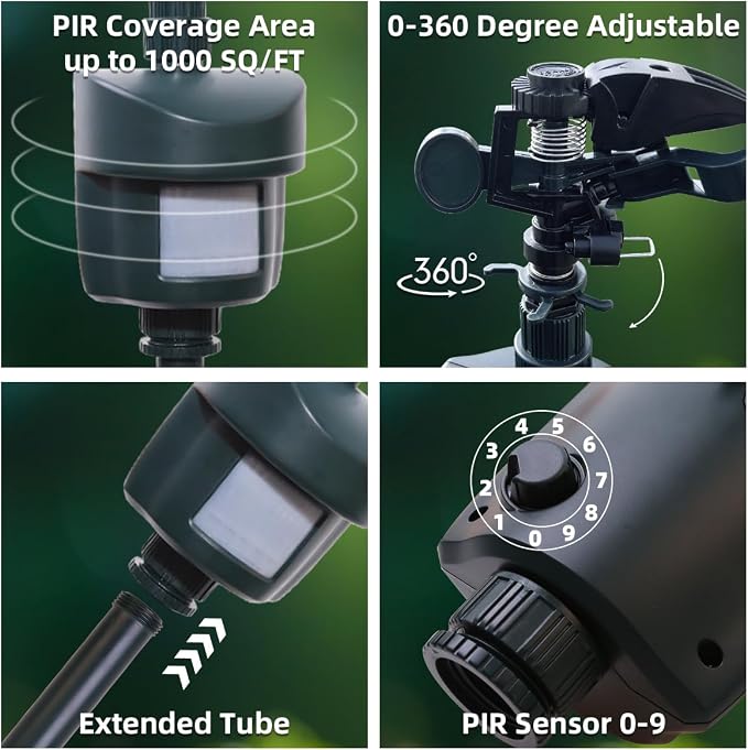 Motion Activated Sprinkler Repellent Detector for Garden Outdoor Waterproof