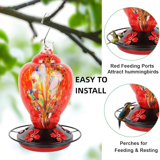 2 Pack Hummingbird Feeder Base Replacement Part Accessories Set - Includes 2 Pcs Bottom Base, Moat Hooks, Seal Rings, Brushes and Hanging Ropes (2, Black)
