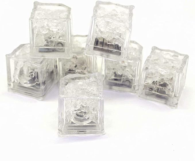 Waterproof Led Ice Cube, 24 Pack Multi Color Flashing Glow in The Dark LED Light Up Ice Cube for Bar Club Drinking Party Wine Wedding Decoration