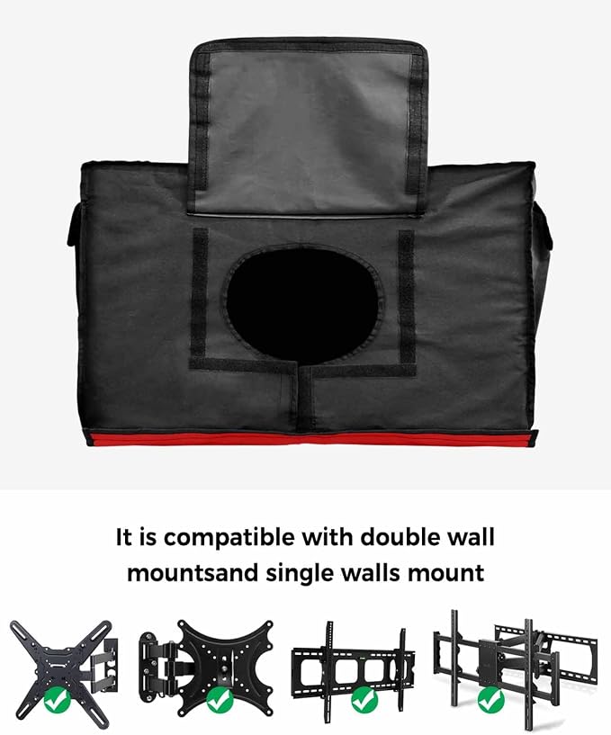 DecorLovee American Flag Outdoor TV Cover 70-75 Inches, Weatherproof & Waterproof, Red, White, Blue, Oxford Cloth, Hook & Loop Closure