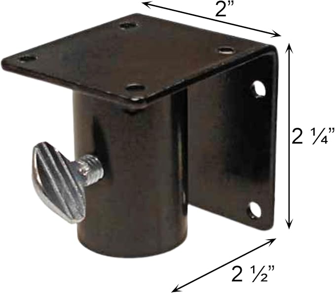 BestNest Pack of 4 Erva Bluebird House Pole Mounting Adapters – Black Steel Pole Mounts with Thumbscrew, Fits 1" O.D. Poles, Durable Powder-Coated Birdhouse Hardware