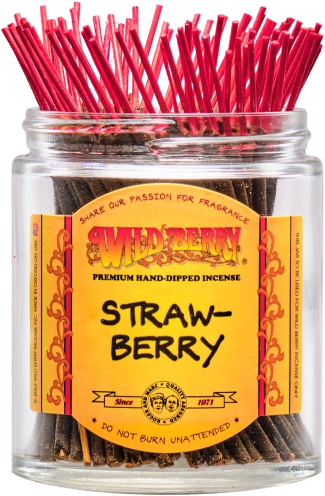 Wild Berry Shorties Incense Sticks - Hand Dipped in The USA (100 Count) - 4 inch (Strawberry)