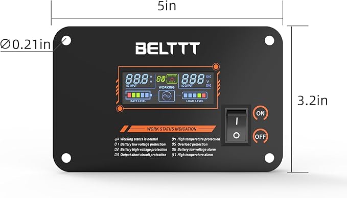 BELTTT Remote Controller and Smart LCD Display only for BELTTT BAP Series Pure Sine Wave Inverter