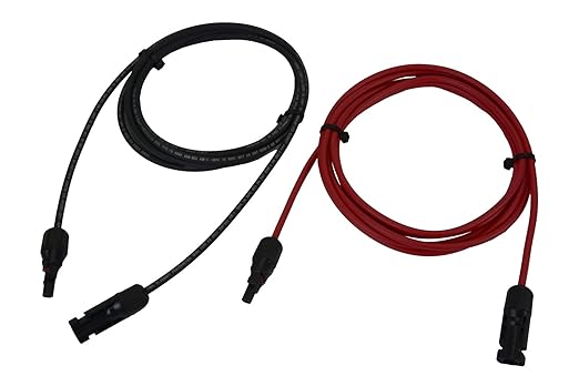 TEMCo Solar Panel Extension Cable 10 AWG 30 Ft Red + 30 Ft Black w/Staubli MC4 Connectors