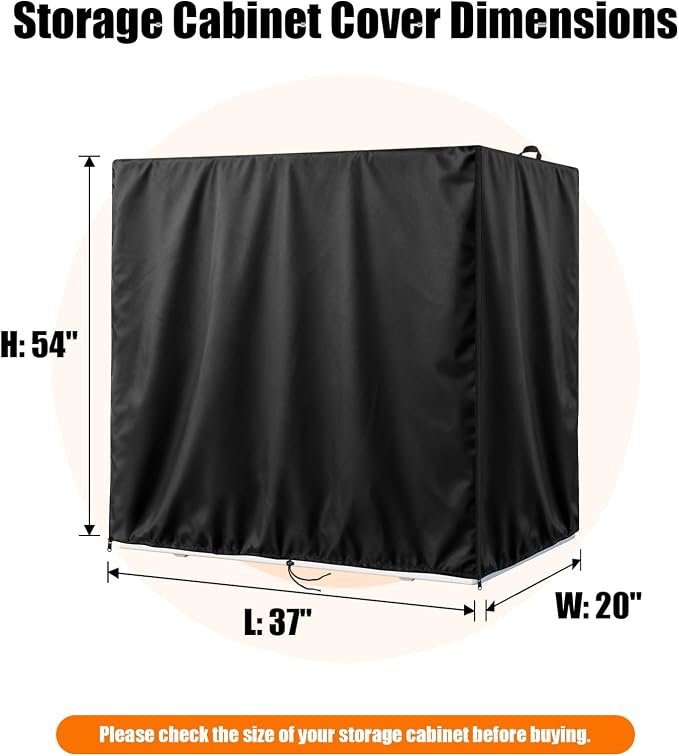 Kasla Storage Cabinet Cover, Outdoor Chest Storage Waterproof Cover, Weatherproof Cabinets Covers for Kitchen Patio Garden Backyard (37"L×20"W×54"H)