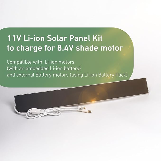 Solar Panel Charger for Motorized Blinds - 11V 3.5W Ll-ion Shade Solar Charger - Dual Connector(DC3.5 * 1.35mm & DC5.5 * 2.1mm) - Compatible with DC7.4V Battery Motors - Not for 5V Devices