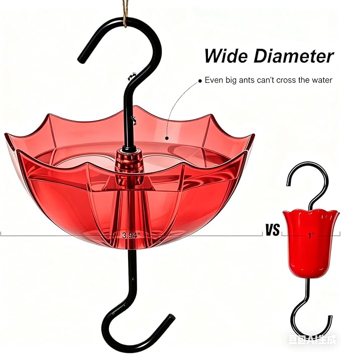 Ant Moat for Hummingbird and Oriole Feeder(5 OZ, 4 Pack) Umbrella Hummngbird Feeder Parts Hanging Ant Guard, Feeder Accessory Hooks