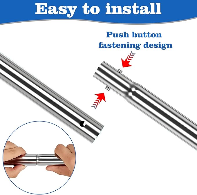 30-1/2 inch Pool Cover Tool,Stainless Steel Swimming Pool Rod,Pool Safety Cover Spring Tool Installation and Removal Tool for Anchors