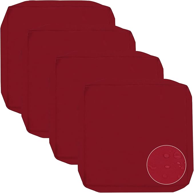Sqodok Outdoor Cushion Covers Replacement, Water Resistant Patio Cushion Covers for Outdoor Furniture, 24x22 Cushion Slicovers 4Pack Sectional Cushions Cover for Sofa Chair, Burgundy