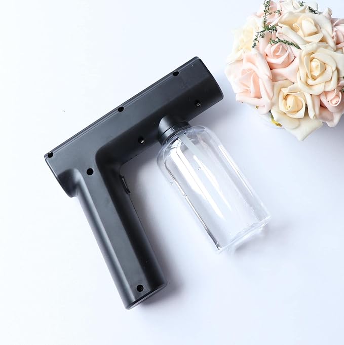 Portable Electric ULV Atomizing Sprayer - Rechargeable Cordless Nano Fogger for Home and Office Dis - 300ml Capacity - Black