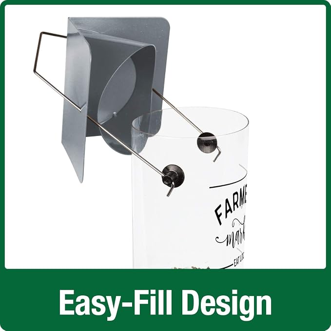 Wild Wings WWWMRS-Deco Farmhouse Deluxe Easy Clean Bird Feeder, Silver