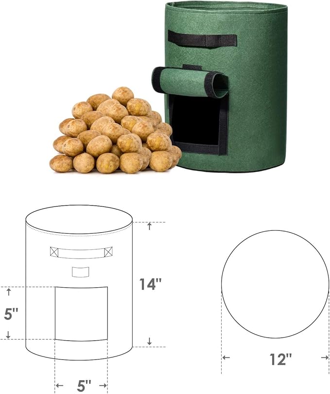 Delxo 5 Gallon & 7 Gallon Grow Bags for Planting, Fabric Pots Plants Growing Bags with Handles Heavy Duty Aeration Thickened Nonwoven
