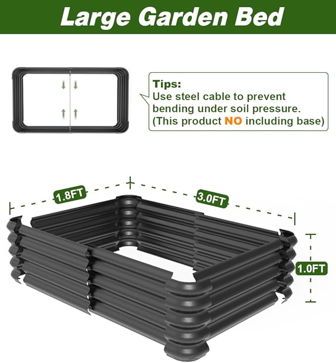 Raised Garden Bed Kit and Lawn Leveling Rake