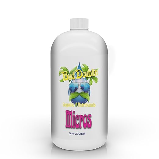 Bud Doublin Micros - All Natural Bud Fertilizer with Humic and Fulvic Acid (1 Quart) - Organic Liquid Fertilizer Suitable for All Plant Types, Bigger Flowers and Jumbo Fruits