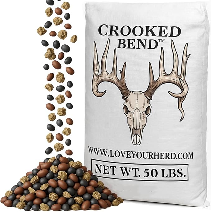 Crooked Bend, Big Bulbs, 50 LBS, Bulk Fall Food Plot Seed Mix for Whitetail Deer & Wild Turkey, No Till & No Plow, Throw & Grow Radish, Turnip & Sugar Beet Seeds