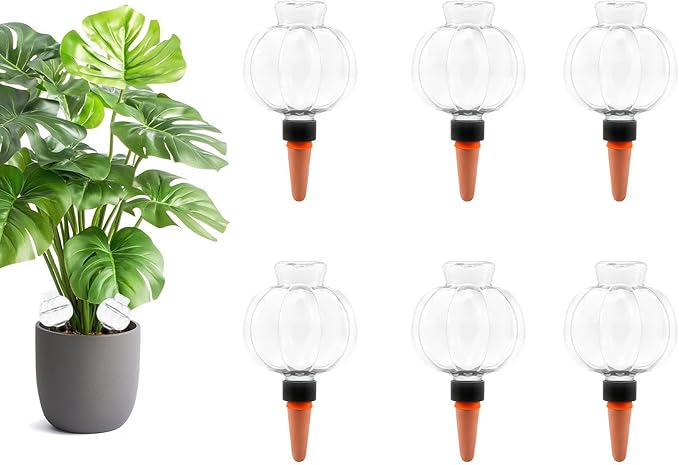 6 Pack Plant Watering Globes, 17 oz Self Watering Planter Insert for Indoor/Outdoor, Slow Release Plant Watering Devices for Vacation Care, Plastic Water Bulbs