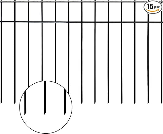 Animal Barrier 30FT(L)15 in(H), 15 Pack 2415 Inch Dog Digging Fence Underground, Decorative Garden No Dig Dog Barrier Black