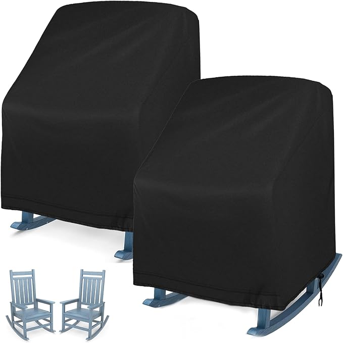 Patio Rocking Chair Cover 2-Pack, Rocking Chair Covers for Outdoor Furniture Rocking Chair Covers Waterproof, 27.5"W x 32.5"D x 39"H