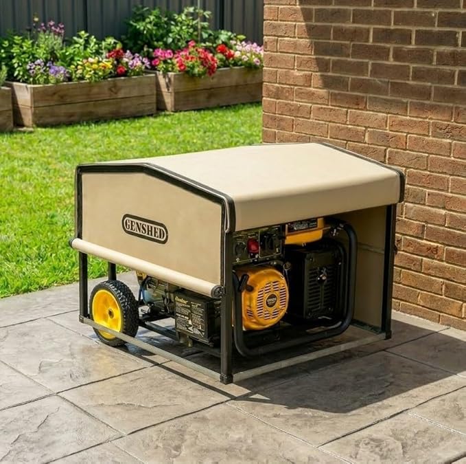 Generator Shed - Combining Generator Covers While Running & Generator Covers for Outside Storage into one. A Compact Generator Running Cover & Enclosure Built On Steel Frame (GCM)