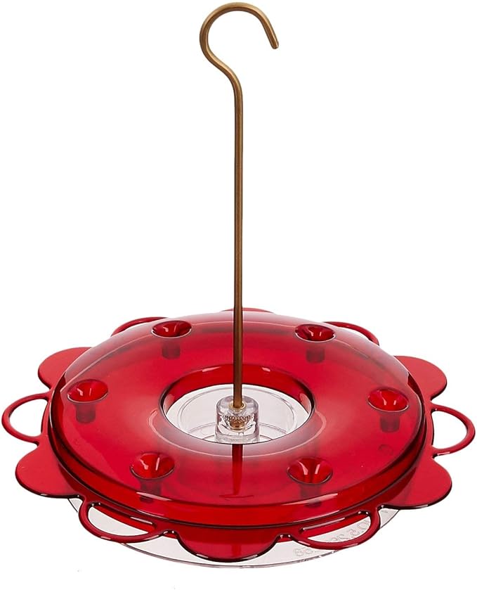 Naturesroom Birds Choice Hummerfest 12 oz Hanging Hummingbird Feeder - NP1002, Red, Plus Bonus Pack of Nectar