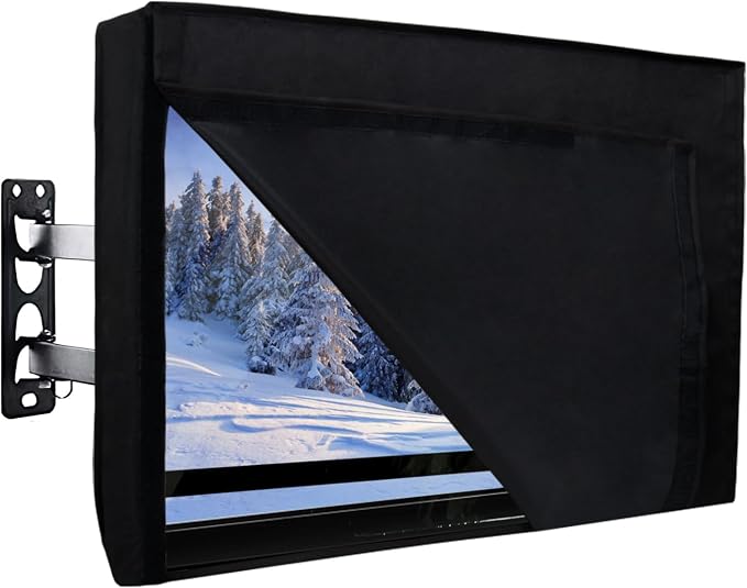Easy-Going Outdoor TV Cover for 36 to 38 inch with Openable Front Flap for Watching TV, Convenient Use without Remove, Durable TV Cover with Free Cleaning Cloth