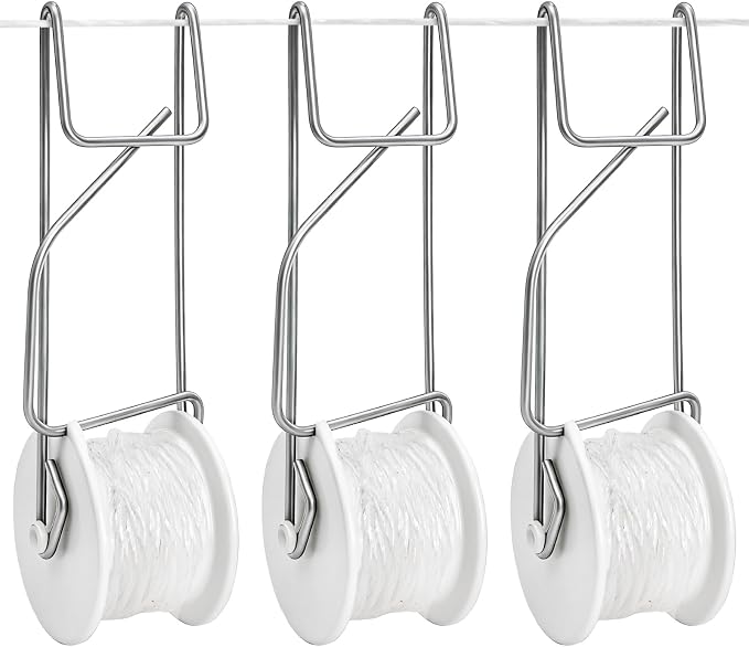 Yarlung 24 Pack Tomato Roller Hooks with 49.2 Feet String and 240 Pcs Clips for Tomato Support Trellis, Grape, Climbing Plants, Greenhouse, Flower Vine, Garden Twine Crop