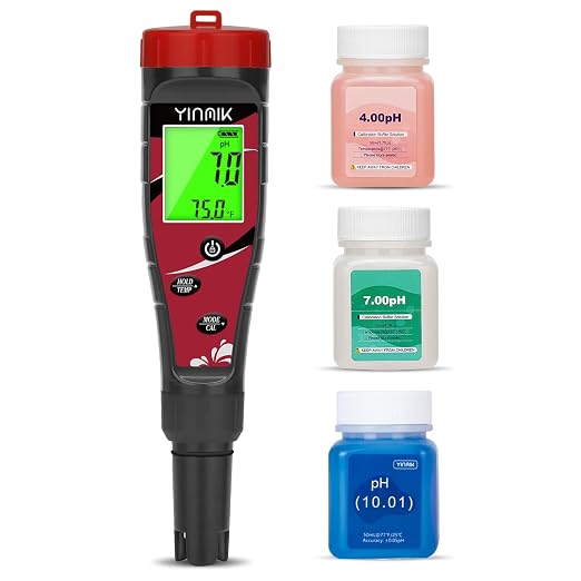 Pool Chlorine pH Meter Digital Salt pH Tester for Salt Water Pool Hydroponic pH Conductivity Meter YINMIK 7 in 1 pH Free Chlorine Salinity ORP EC TDS Temp Reader for Aquarium Drinking Water Koi Pond