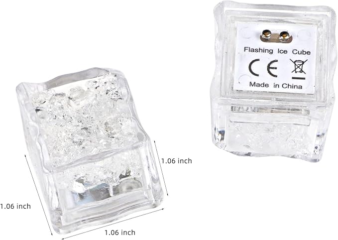 Light Up Ice Cubes, 72 Pack MultiColor Waterproof LED Ice Cubes Flashing Glow in The Dark LED Light up Ice Cubes for Drinks Bar Club Party Wine Wedding Decoration