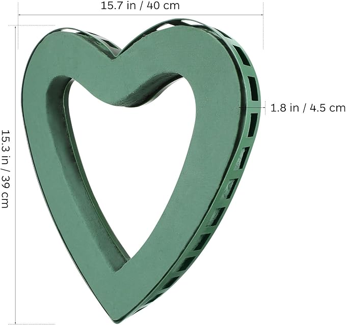 SHINEOFI Heart-Shaped Flower Foam Flower Arrangement Holder with Suction Cup Floral Foam Block for Fresh Floral Arrangement Stand for Wedding Car Decoration 15.74 Inch
