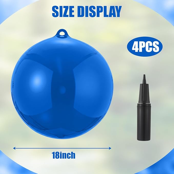 4 Pack Inflatable Fly Trap Balls 18inch Sticky Catcher for Black Yellow Greenhead Flies Outdoor Insect Control for Barn Stable Garden Greenhouse (Glue Not Included) (Deer Fly Ball Trap)