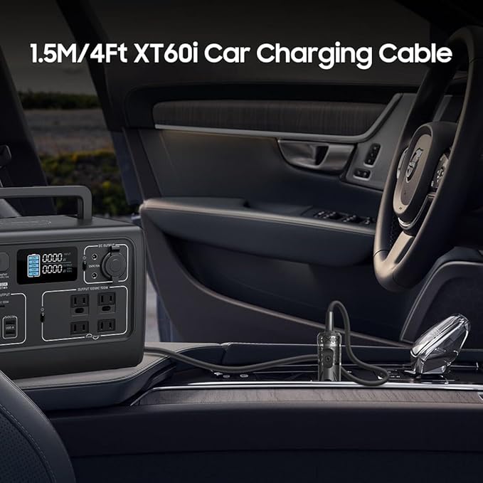 XT60i Charging Cable Car Cigarette Lighter Male Plug Connector for EF ECOFLOW River Delta 3 2 Pro Max Plus Anker SOLIX DJI Power 1000 500 AC70 AC50B EB55 Portable Power Station 4FT