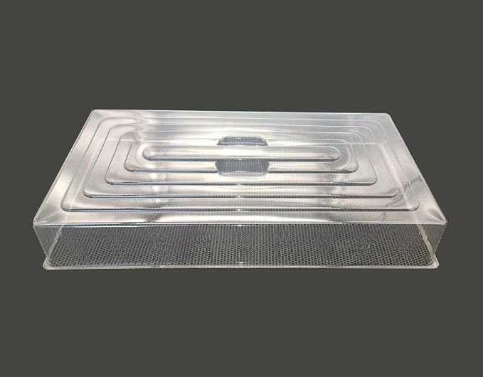 RooTrimmer 10 Pcs Humidity Dome, Plastic Clear Seed Starter Dome 1020 Tray Covers Humidifying and Insulating for Greenhouse Germination and Garden Growing (21.5"×11.5", 3.15" Height, 10-Pack)