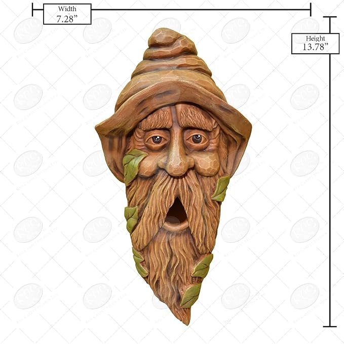 Red Carpet Studios Outdoor Tree Face Birdhouse, 14", Long Face Hank