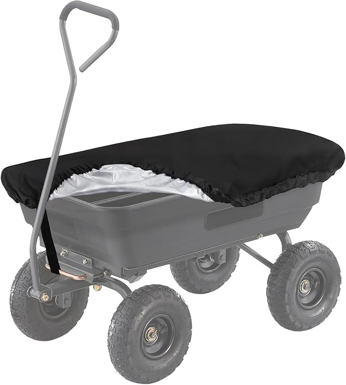 Collapsible Wagon Cover for Gorilla Carts Poly Garden Dump Cart, Outdoor Garden Wagon Cart Cover, Waterproof Dustproof UV Resistant Wagon Rain Covers Perfect for Lawn, Barn and Farm