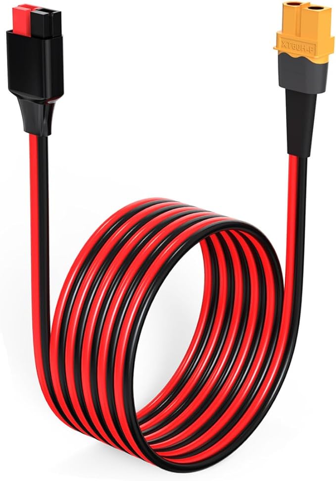 ELFCULB XT60 to Anderson Adapter,12AWG XT60 Female to Anderson Connector Cable for Portable Power Station UAV RC Battery (6FT)