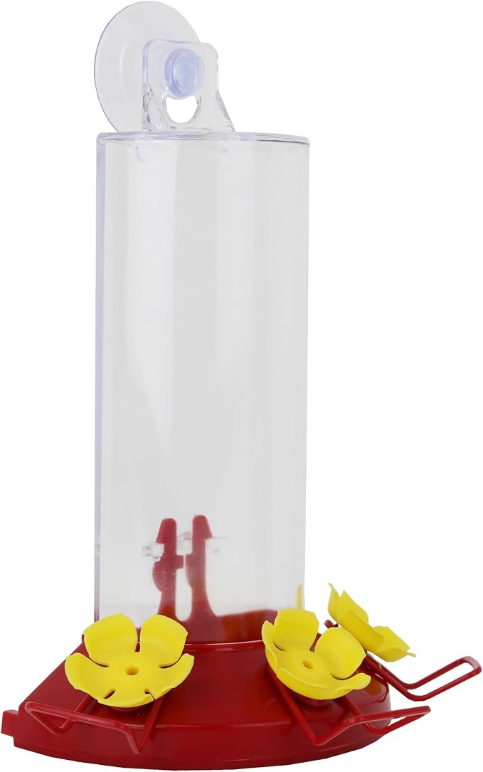 Perky-Pet Plastic Window Mount Hummingbird Feeder with Perches - 8 oz Hummingbird Nectar Capacity, 217 - Hummingbirds feeders for Outdoors, (Pack of 2)