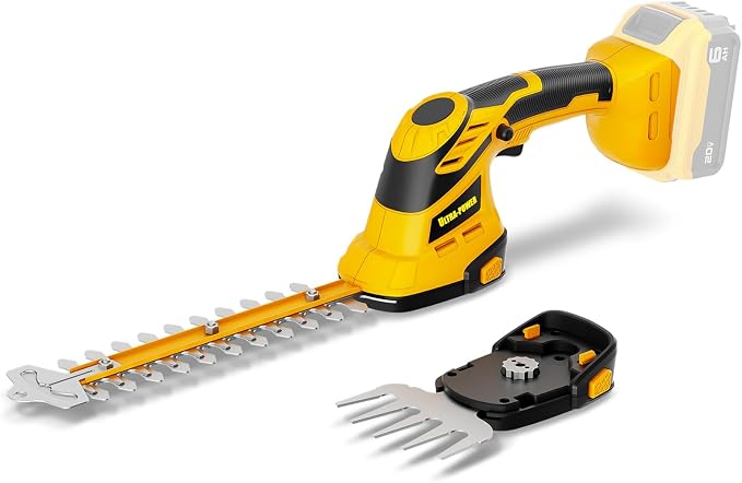 2 in 1 Cordless Hedge Trimmer & Grass Shear, Compactible for DEWALT 20V MAX Battery, 1500RPM Electric Trimmer, Idea for Yard, Garden, Lawn Care(Battery and Charger Not Included)